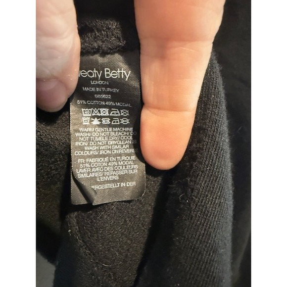 Sweaty Betty After Class Sweatshirt Black Cotton Modal Pullover SB5622 Sz XL - Picture 5 of 9